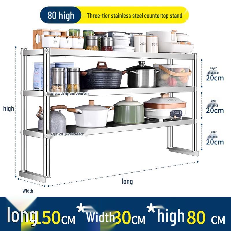 

3-Tier Stainless Steel Kitchen Workbench and Storage Shelf