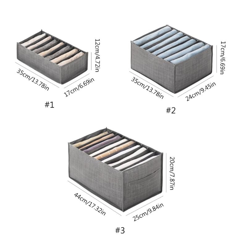 Non Woven Fabric Pants Organizer Foldable Pants Storage Box with Multiple Compartments Durable Trousers Organizers