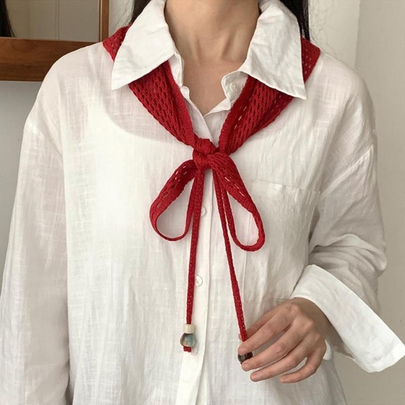 Triangular Knit Bandana Hijab Soft and Comfortable Headscarf Showcasing French Country Aesthetic Bandana