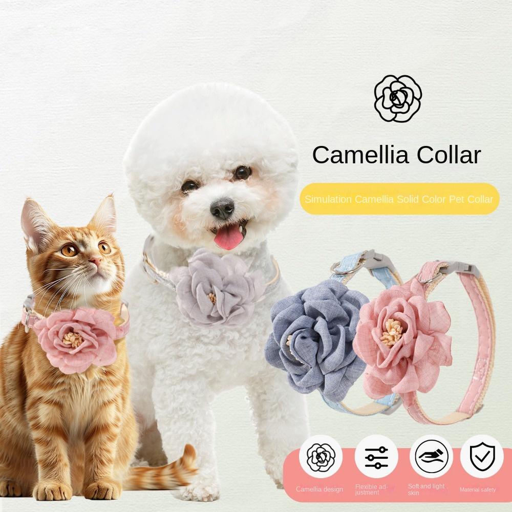 Soft Pet Cat Collar with 3D Flower Buckle Dog Leash New Cats Collar  Pet Decorative