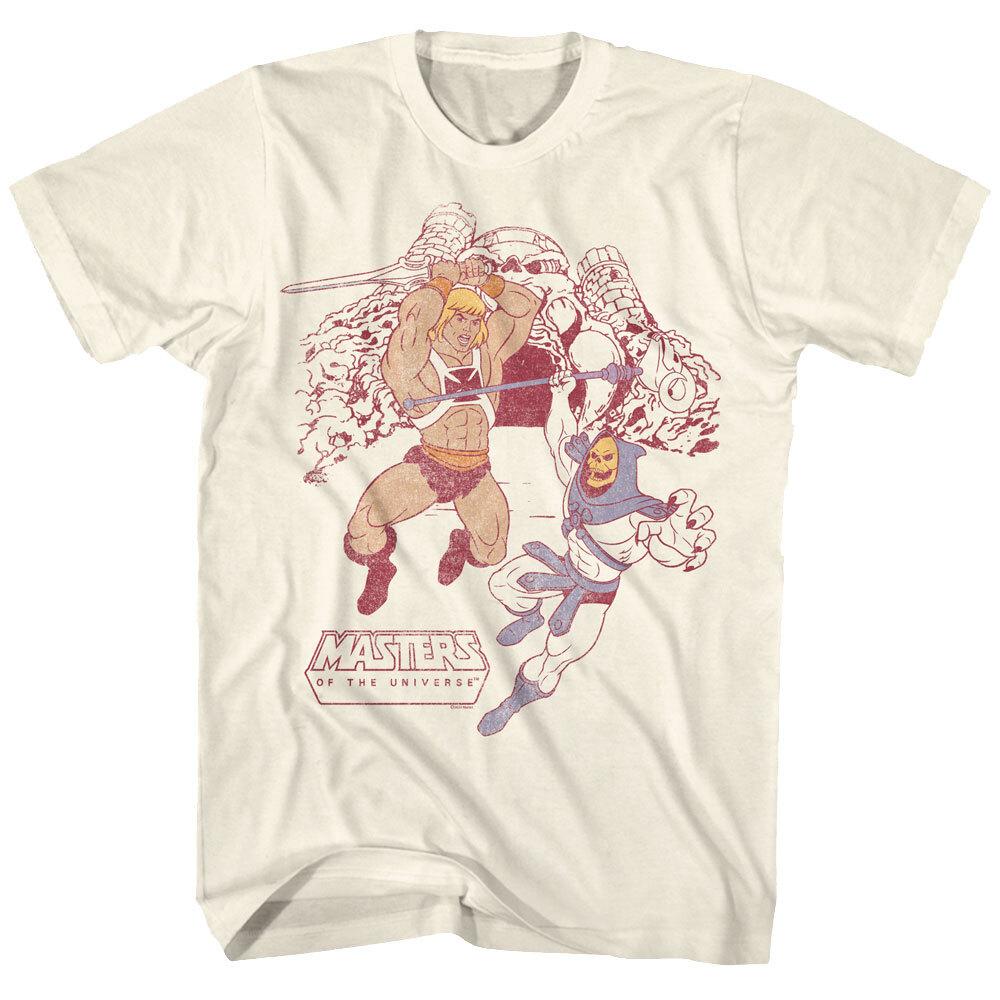 Masters Of The Universe He-Man Fighting Skeletor Castle Grayskull Men s T-Shirt S разноцветный