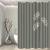 Modern Gray Shower Curtain Floral Pattern Dandelion Design Elegant Bathroom Decor Waterproof Printed Bath Curtain Home Style