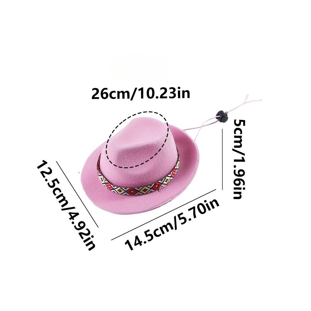 Pet Western Cowboy Hat Pet Sun Hat Big Edge Sunscreen Dog Hat Cat Top Hat Dress Up As shown in the picture розовый