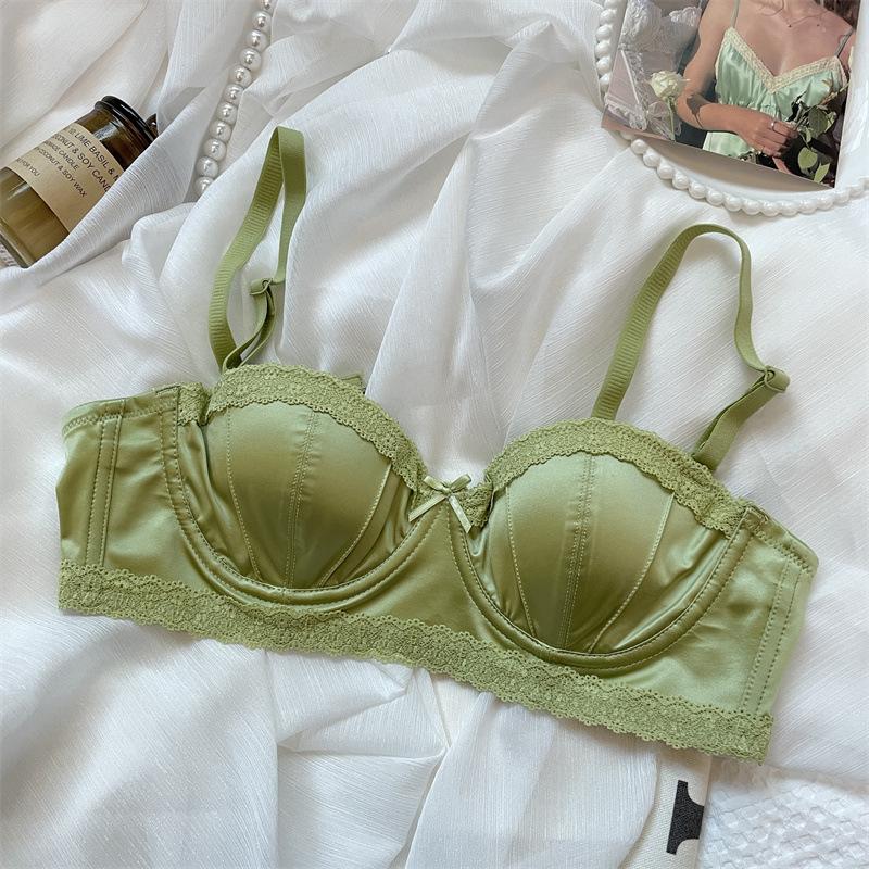 

Роскошный бюстгальтер полукубок во французском стиле с гладкой бесшовной атласной поверхностью, без бретелек, пуш-ап, против провисания 38/85