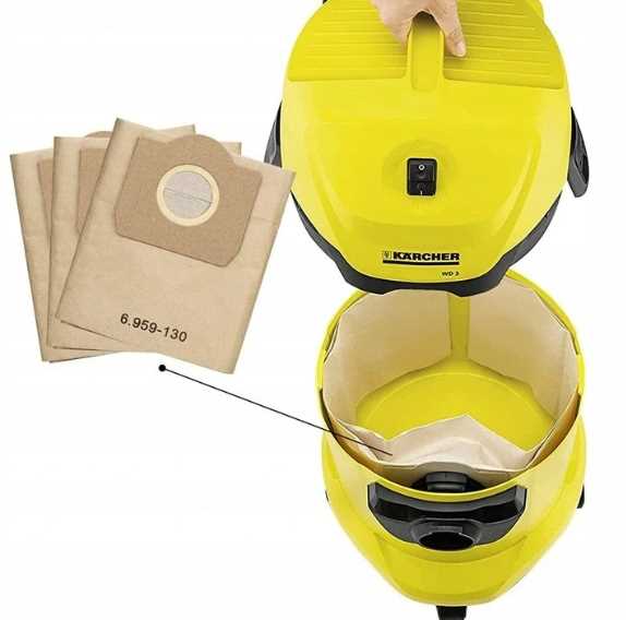 Set of 10 x Kärcher Vacuum Cleaner Bag 6.959-130.0 + Air Filter for Kärcher Vacuum Cleaners 6.414-552.0