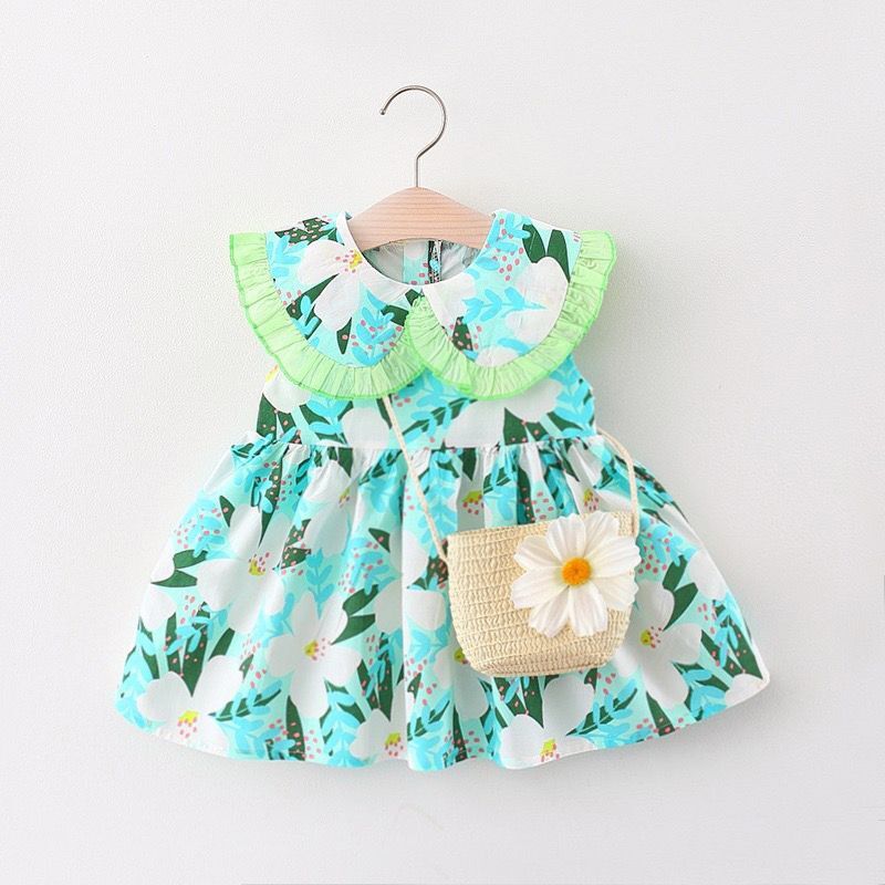 Children's Cute Dress Girl's Sleeveless Print Dress