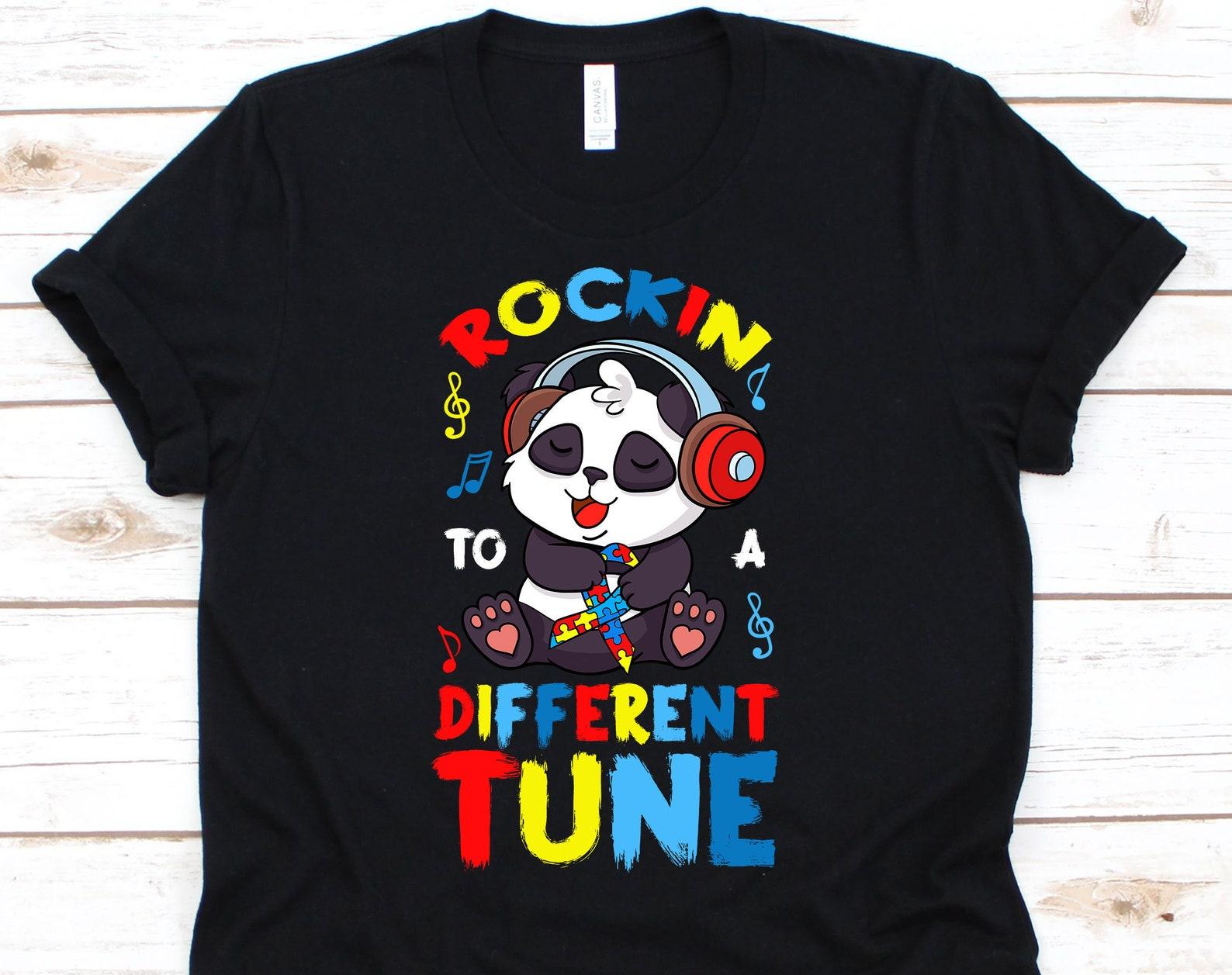 Rocking To A Different Tune Shirt, Autism Shirt, Autism Awareness, Panda Shirt, Autism Tshirt, Panda Gifts, Autism 3XL