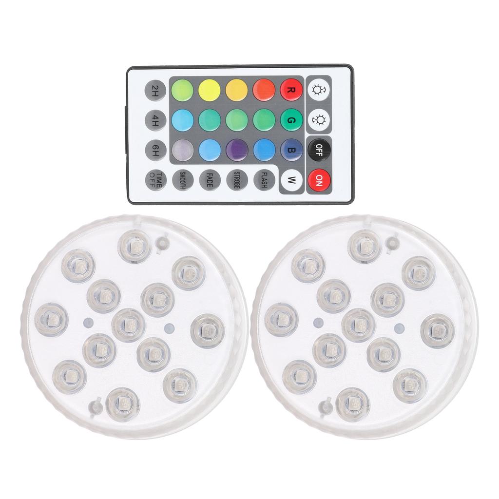 2Pcs Swimming Pool Lamp IP68 16 Colors RGB Magnet Underwater Light for Fish Tank Fountain Pond