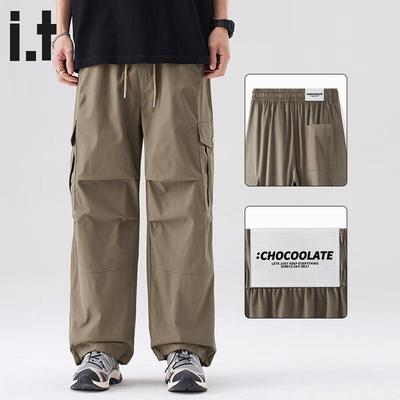 CHOCOOLATEit Herren Cargohose im amerikanischen Stil, lockere Passform, gerades Bein
