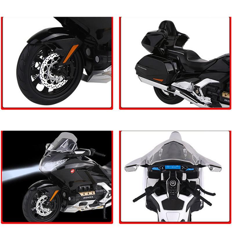 1/9 HONDA Gold Wing GL1800 Alloy Street Motorcycle Model Diecast Metal Leisure Touring Motorcycle Model Sound Light Kid Toy Gift