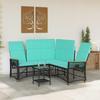 Garden Lounge Sofa Set Black and Turquoise 164 x 164 x 112 cm