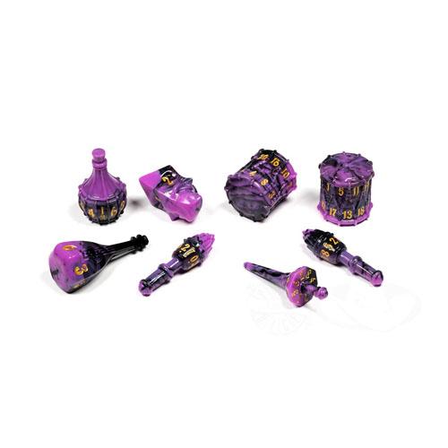 PolyHero Dice Bard 8 Dice Set (Violet Lullaby)