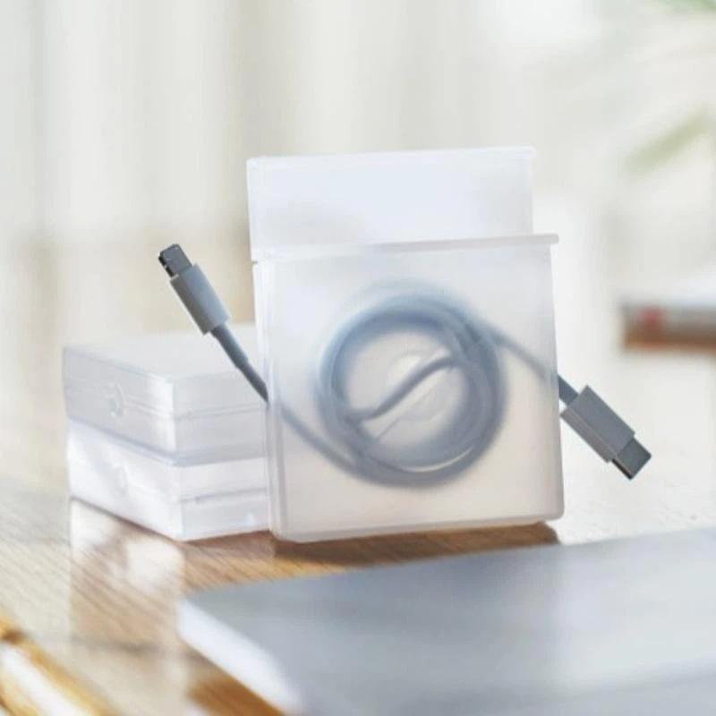 Rotatable Cable Winder Box Portable Round Usb Data Cord Cable Organizer Headphone Charging Line Management Storage Box