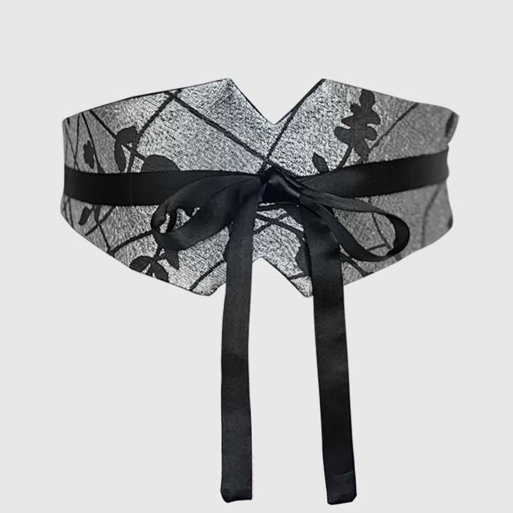 Printed Chinese Wide Belt Adjustable Retro Jacquard Waistband Ethnic Style Women's Belt Ornament