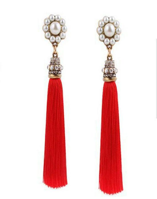 European  American Retro Pearl Tassel Stud Earrings - Exquisite, Fashionable Accessories
