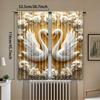 Set Of 2 Elegant White Floral Swan Curtains Perfect Living Room Bedroom Study Curtain For Great Made Polyester With Rod Pocket