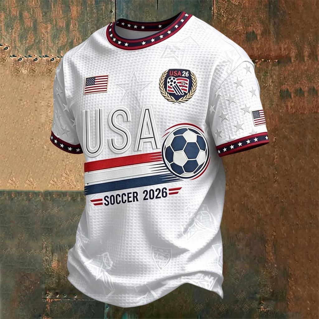 Men's Football Neck Printed Top for Casual and Day Wear