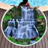 Natural Scenery Waterfall Round Beach Towel, Microfiber Circle Beach Blanket, Sand Free Quick Dry Pool Towel Portable Picnic Mat
