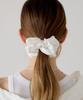 Aphrose Logo Frame Silk Scrunchie (White)