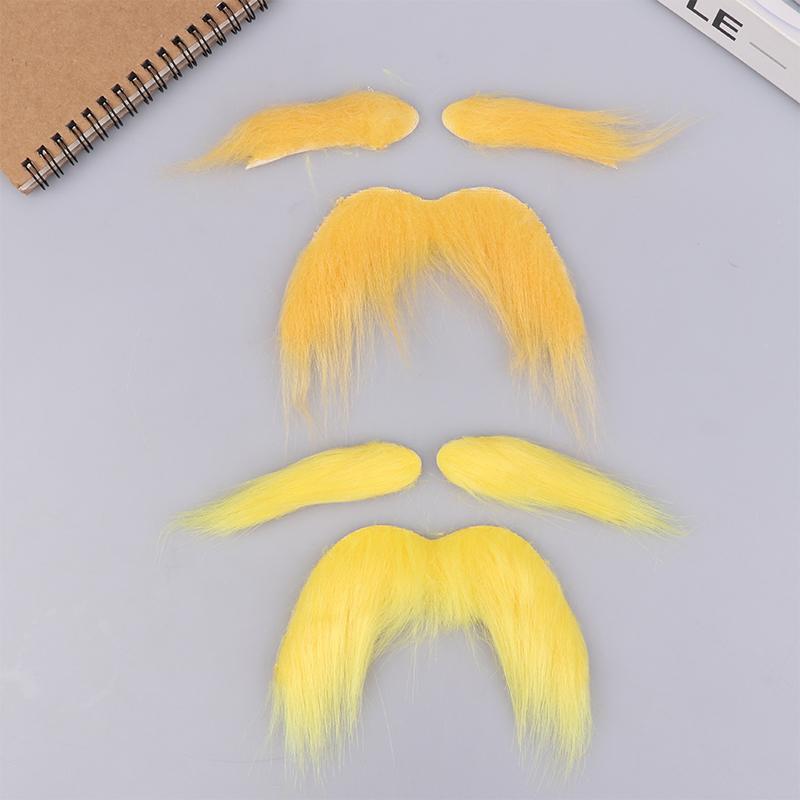 Mustache And Eyebrows Set Self Adhesive Beard Moustache Cosplay Costume Accessories For Kid Adult