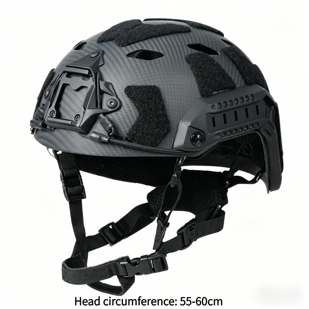 Carbon Fiber FAST Tactical Helmet + 0.7KG Ultra Lightweight + Wendy Suspension + 3rd Gen Shroud + 55-60CM Adjustable for Outdoor Training CS Games MH carbon fiber
