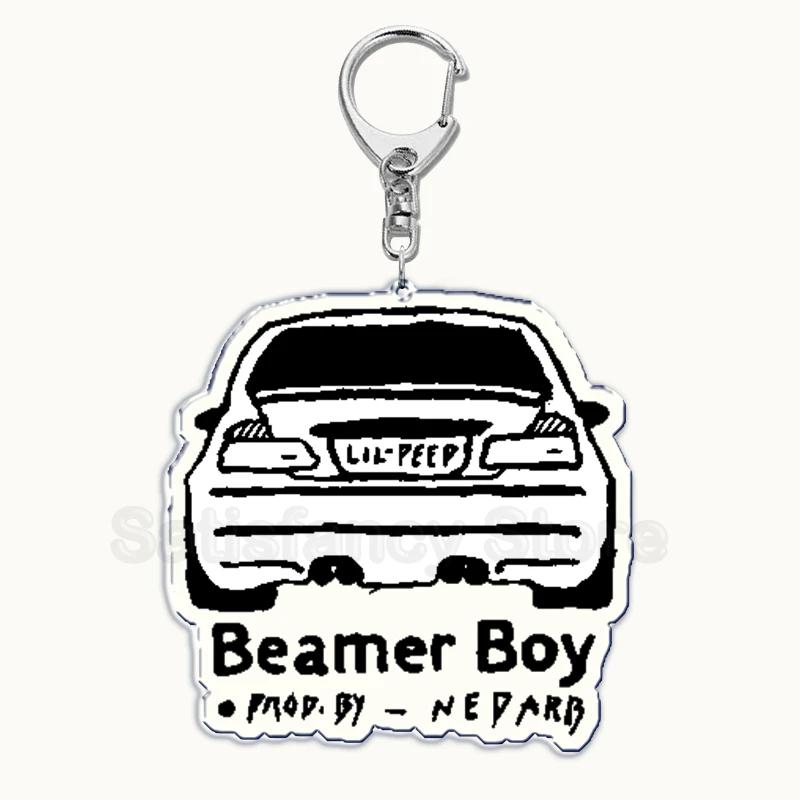 Lil Peep Rapper Acrylic Key Chain Pendant Key Ring Crybaby Hellboy Love Yikes Keychains Keyring for Bag Pendant Jewelry Gifts
