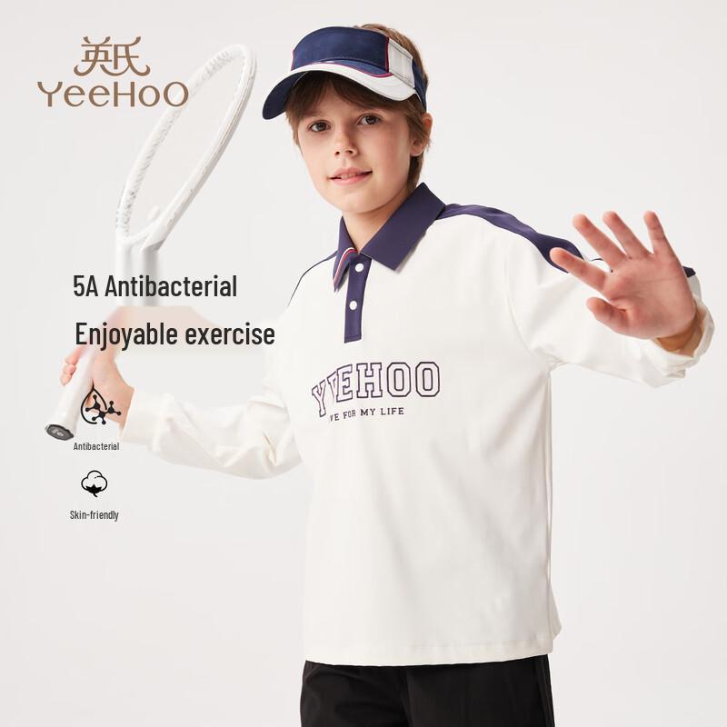 YEEHOO Boys' Quick-Dry Anti-Bacterial Long Sleeve Polo T-Shirt