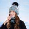 2Pcs/Set Winter Hat Scarf Set Thickened Velvet Lining Colorful Versatile Elastic Fit