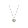 Petra Pearl Mother Of Pearl Heart Pendant Saturn Logo Brass Necklace Women Necklace White Silver 6302010302P324P324