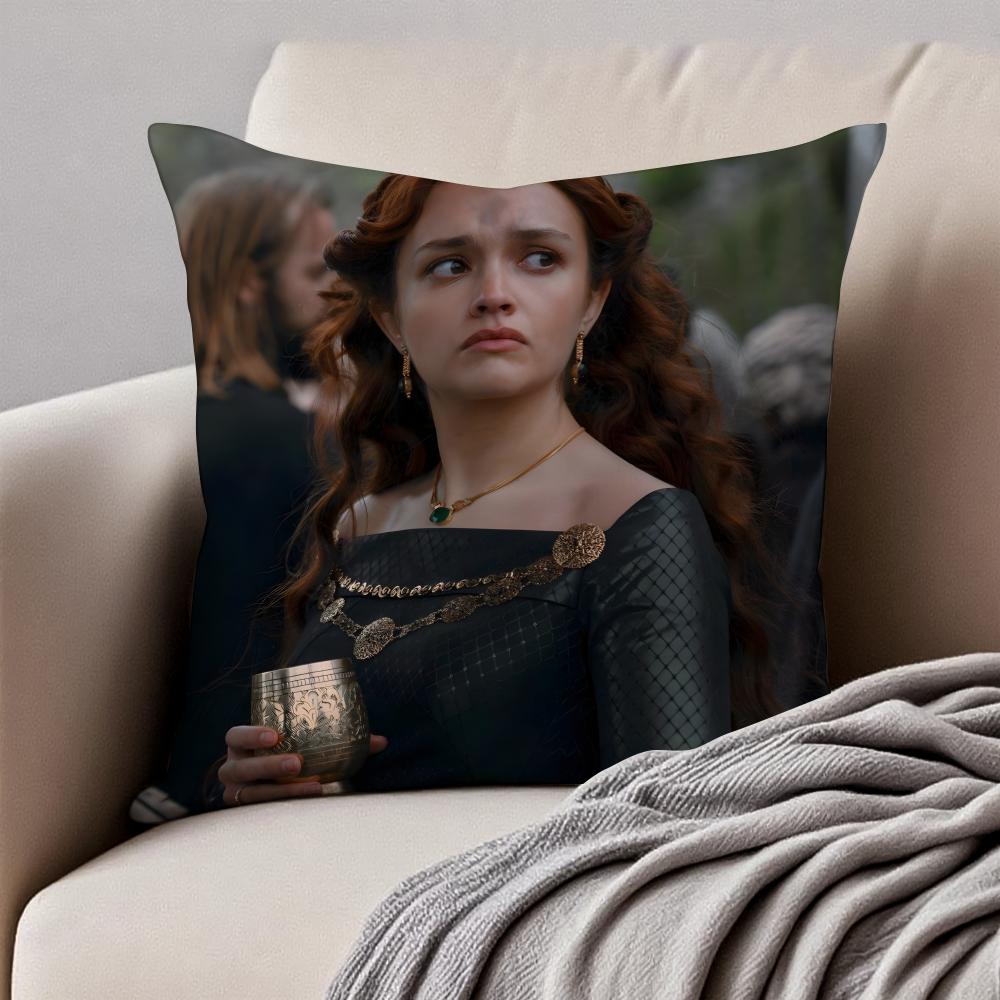 AAlicent Hightower Pillow Fantasy Drama Cushion Cover Pillowcase Antidustmite Invisible Zipper Short Plush Sofa Cushion