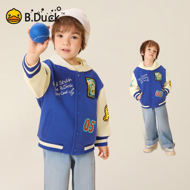 B.Duck Boys Hooded Knit Baseball Jacket 120