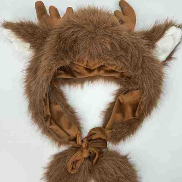 2025 Design Christmas Elk Horns Teddy Fleece Thunder Hat Women's Season Fleece Straps Ear Protectors Versatile