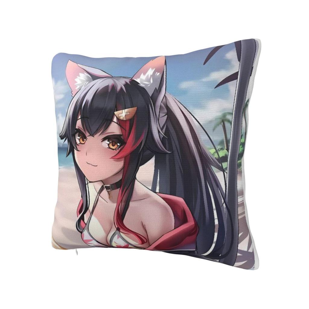 Ookami Mio Pillow Cover Retro Trendy Pillow Case Office Car Home Decorative Cushion Cover Square Design Pillowcases Birthday