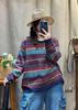 Women's Korean Style Jacquard Sweater: Loose Casual Round Neck Knit Pullover for Autumn/Winter