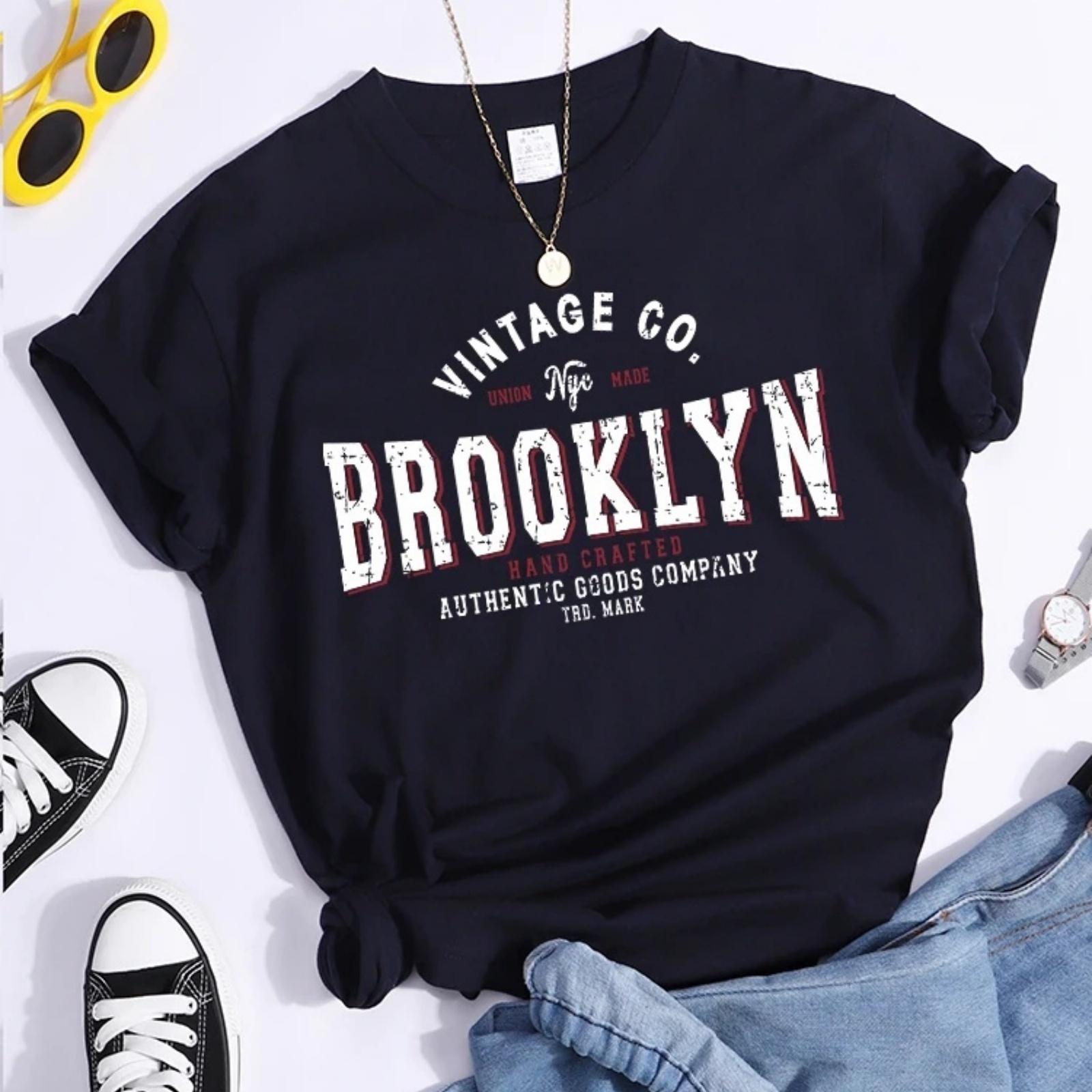 

Brooklyn New York City Personality Print Tee Shirts Original Sport Tshirt Essential Trend Tee Tops Niche Hip Hop Women Tshirt XXXXXL різнокольоровий