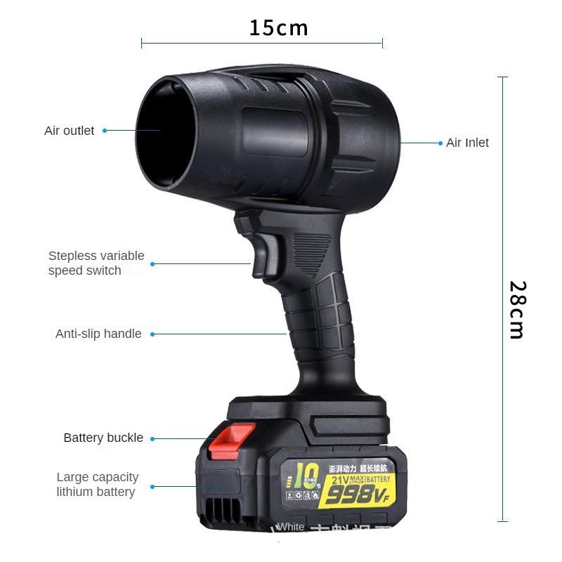 21V AWireless Portable Violent Turbine Fan High Power Electric Hair Dryer Stepless Speed Regulation Small Dust Blower