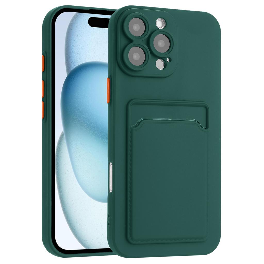 For iPhone 16 Pro Max Case Flexible TPU Phone Cover with Back Card Slot