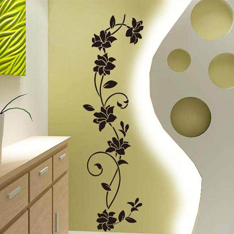 Autocolante de perete cu viță de vie florală, combinație simplă, autocolante pentru baie, autoadezive, impermeabile, autocolante pentru decorarea casei