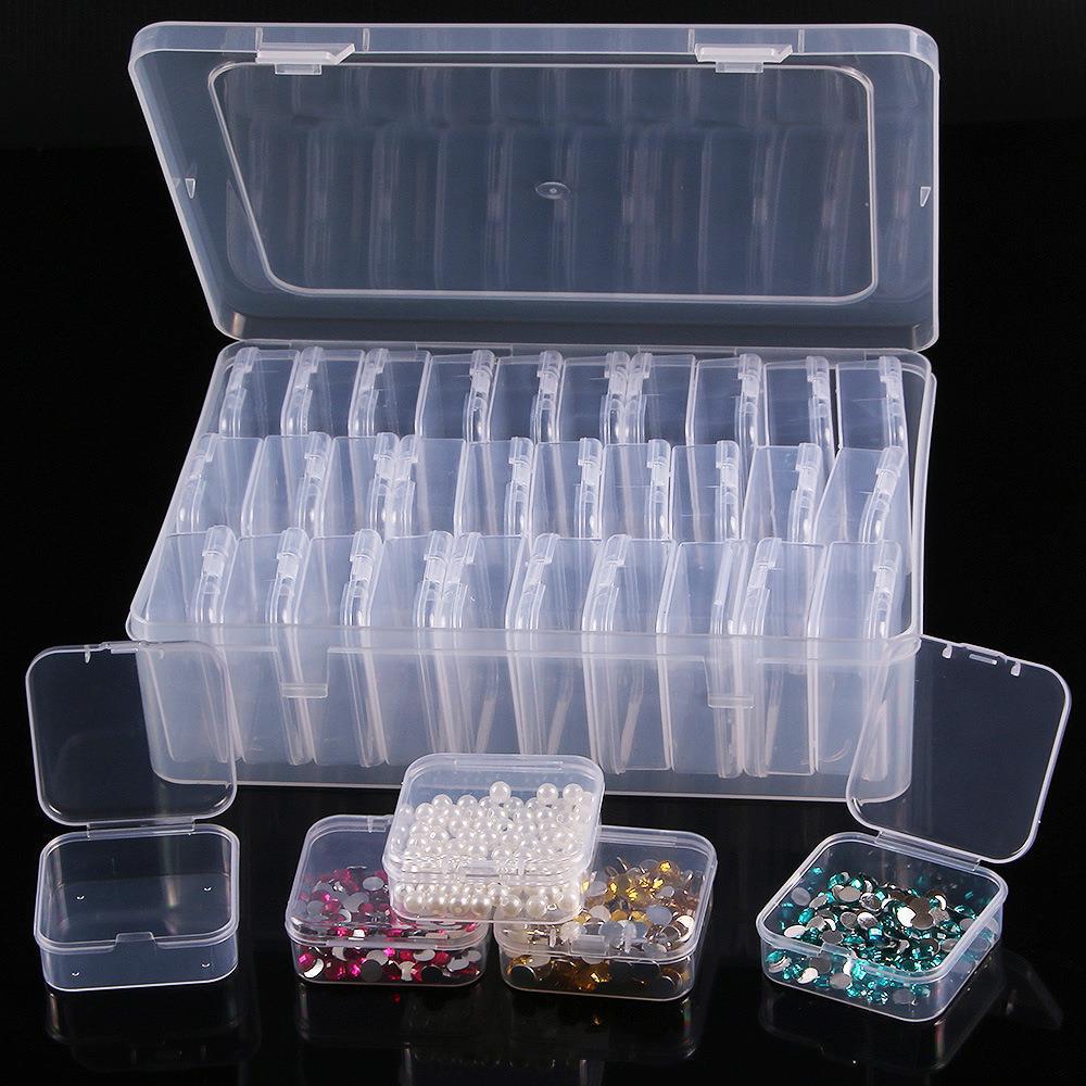 Transparent Plastic Perler Bead Storage Box with Compartments