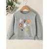 Kids Sweatshirt Cute Print Pattern Easy Sweet Baby Spring Lightweight Round Neck Sweatshirt