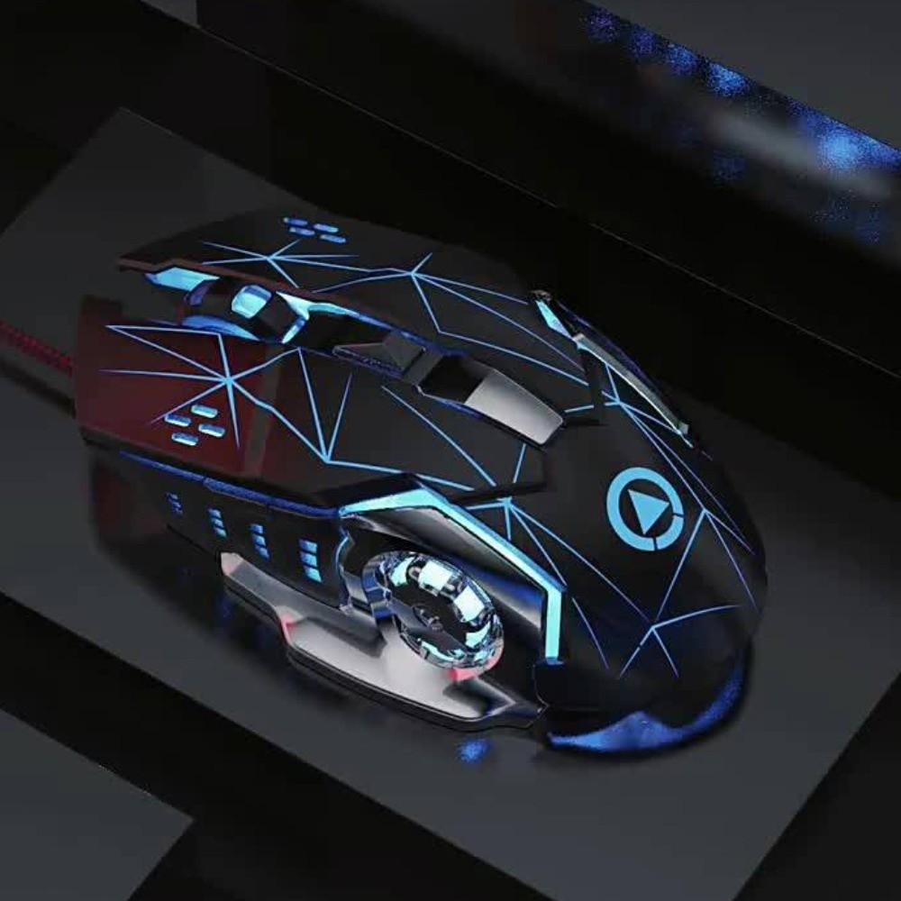 Colorful Light USB Mouse 7-Color Mechanical Mouse Portable Wired Mouse  Computer Accessories