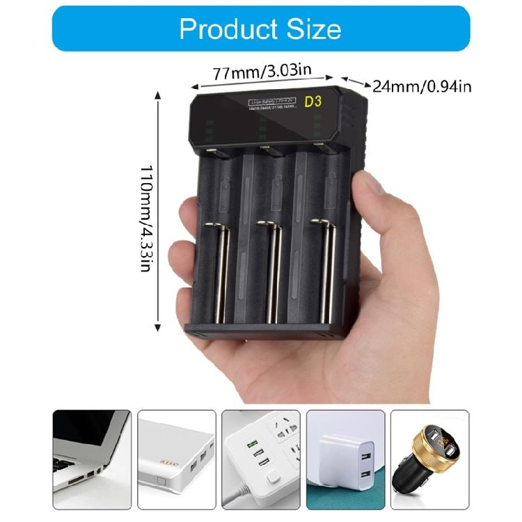 Professional 3 Slot Battery Charging System For 18650 26650 21700 Cells With Safety Circuit Design