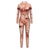 New Women's Halloween Ladies Jumpsuit Bloodstained Digital Printing Jumpsuit Performance Tights