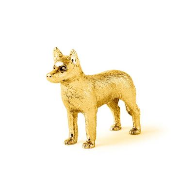 Husky Siberiano Banhado a Ouro 22k Fabricado na Inglaterra Coleção de Figuras de Cães Artísticos