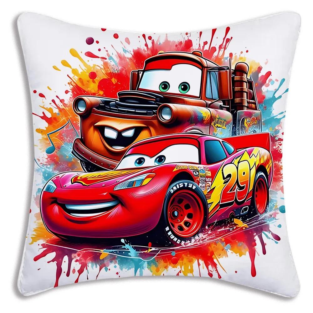 

Подушки з тематикою «Тачки» з Блискавкою Макквіном та друзями для веселої подорожі! Чохол на подушку для дивана, односторонній друк, домашній декор 18x18Inch