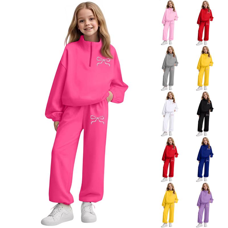 Kids' Solid Hoodie Set - 2-Piece Sweatshirt & Pants