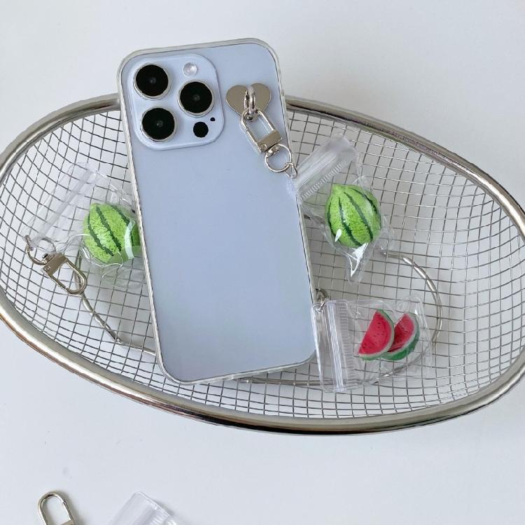 Summer Korean Style Watermelon Keychain Sturdy Alloy Key Ring Cute Phone Charm Gift For Teens