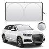 Car Windshield Sunshade: Heat Insulation and UV Protection with Double Ring Titanium Silver