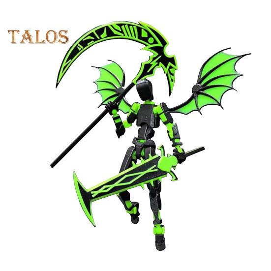 Devil Robot Action Figure with Wing Weapon Accessory Movable Joints 3D Printed Robot Model Toy Stress Relief Articulated Dummy Figurine Decoration