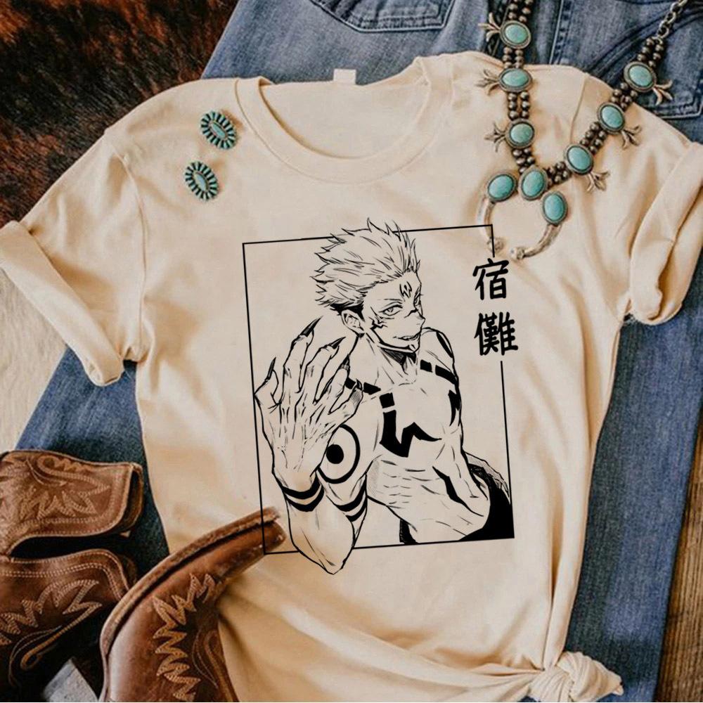 Jujutsu Kaisen shirt female korean clothes anime Grunge Gothic graphic Psychedelic Trendy korean clothes Breathable Graphic